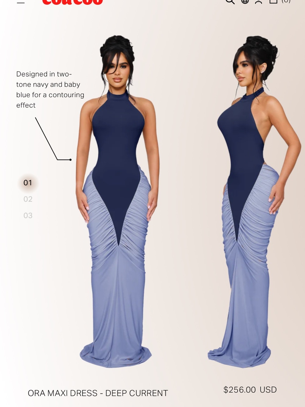 Coucoo- Ora Maxi Dress in Deep Current